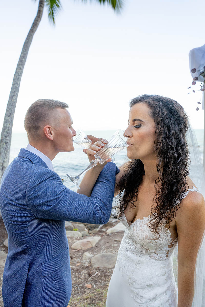 Destination Wedding Photography - sharing champagne