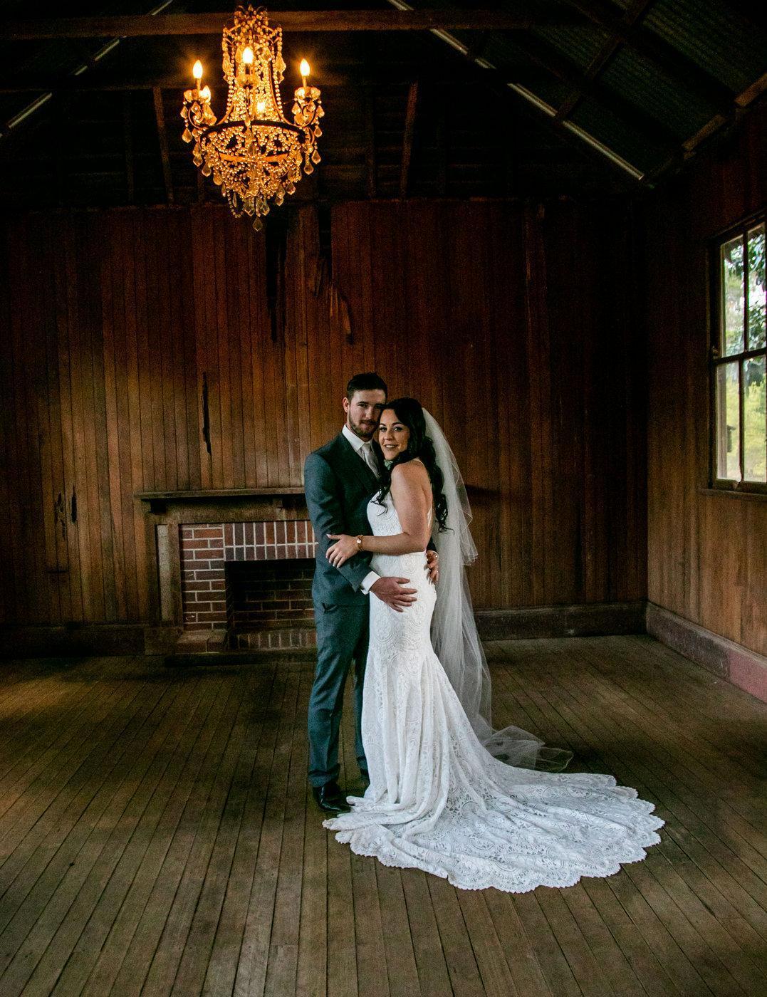 Wedding Photography couple in rustic barn