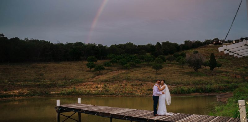 Wedding Photography Rainbow over bridge