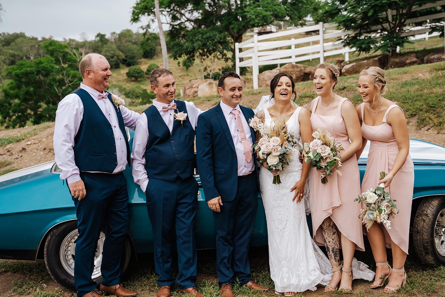 Wedding Photography - Bridal Party with car