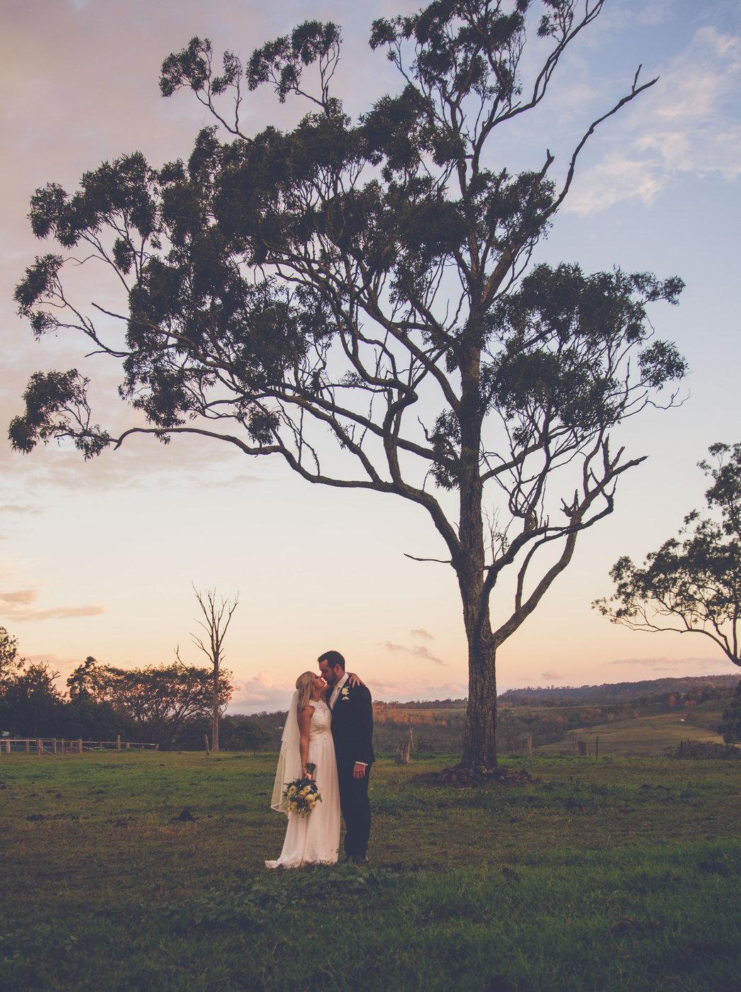 Wedding Photography couple kissing under tree