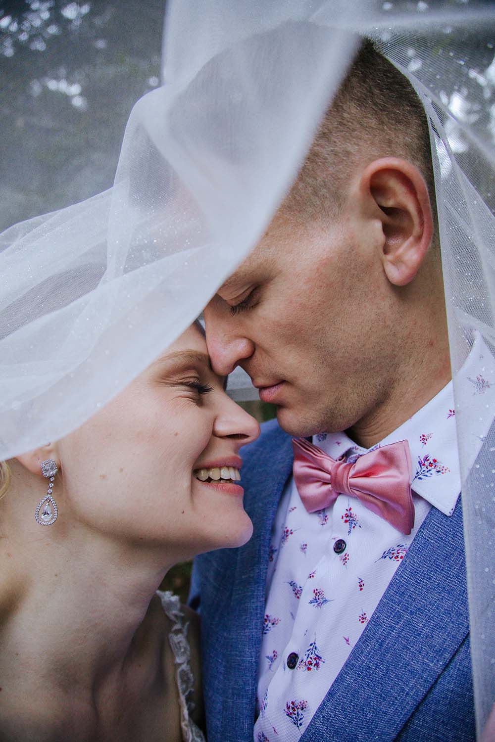 Wedding Photography - bride and groom under veil