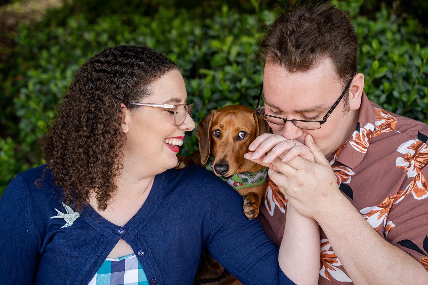 Engagement Shoot with sausage dog