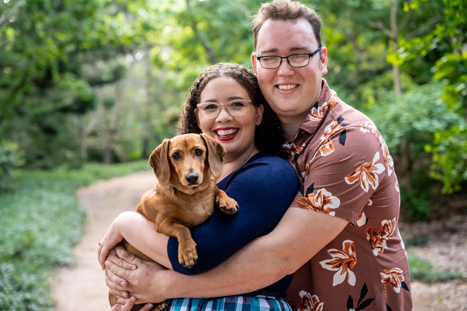 Engagement Shoot with sausage dog
