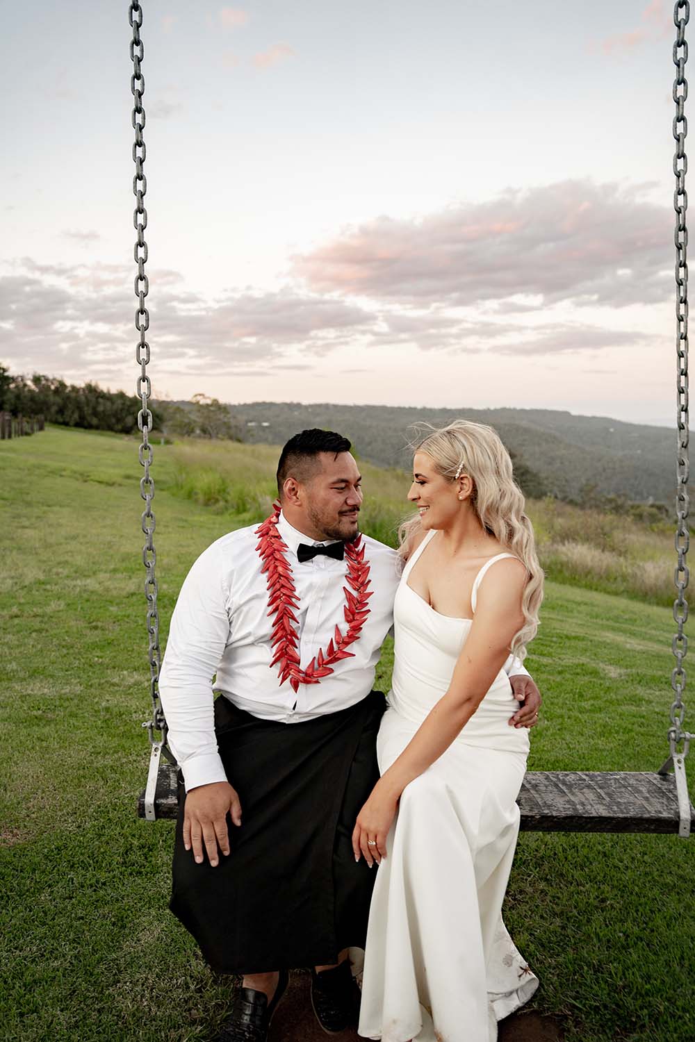 Wedding Photography - Bride & Groom on swing