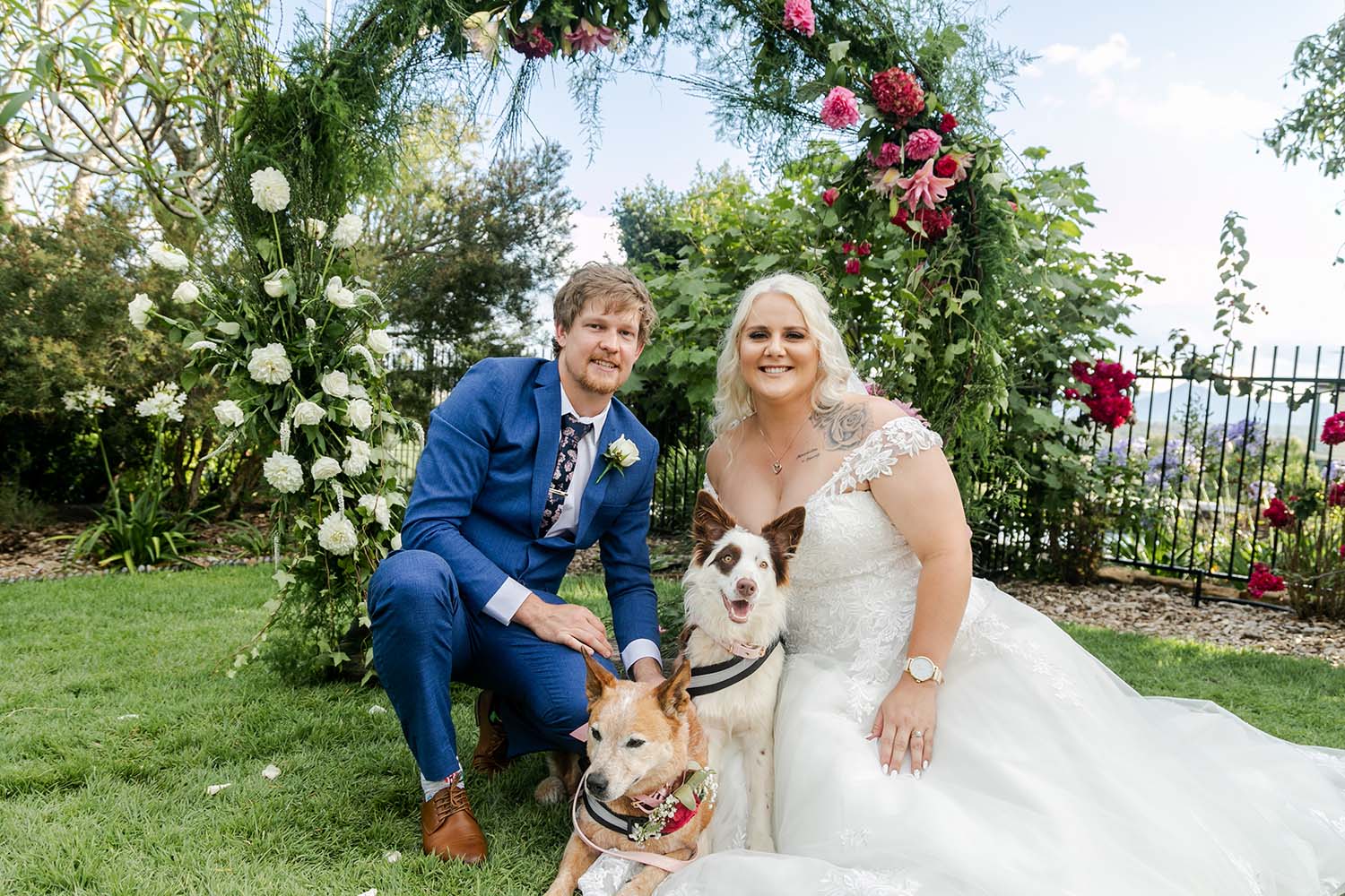 Wedding Photography - Bride and Groom with Dogs