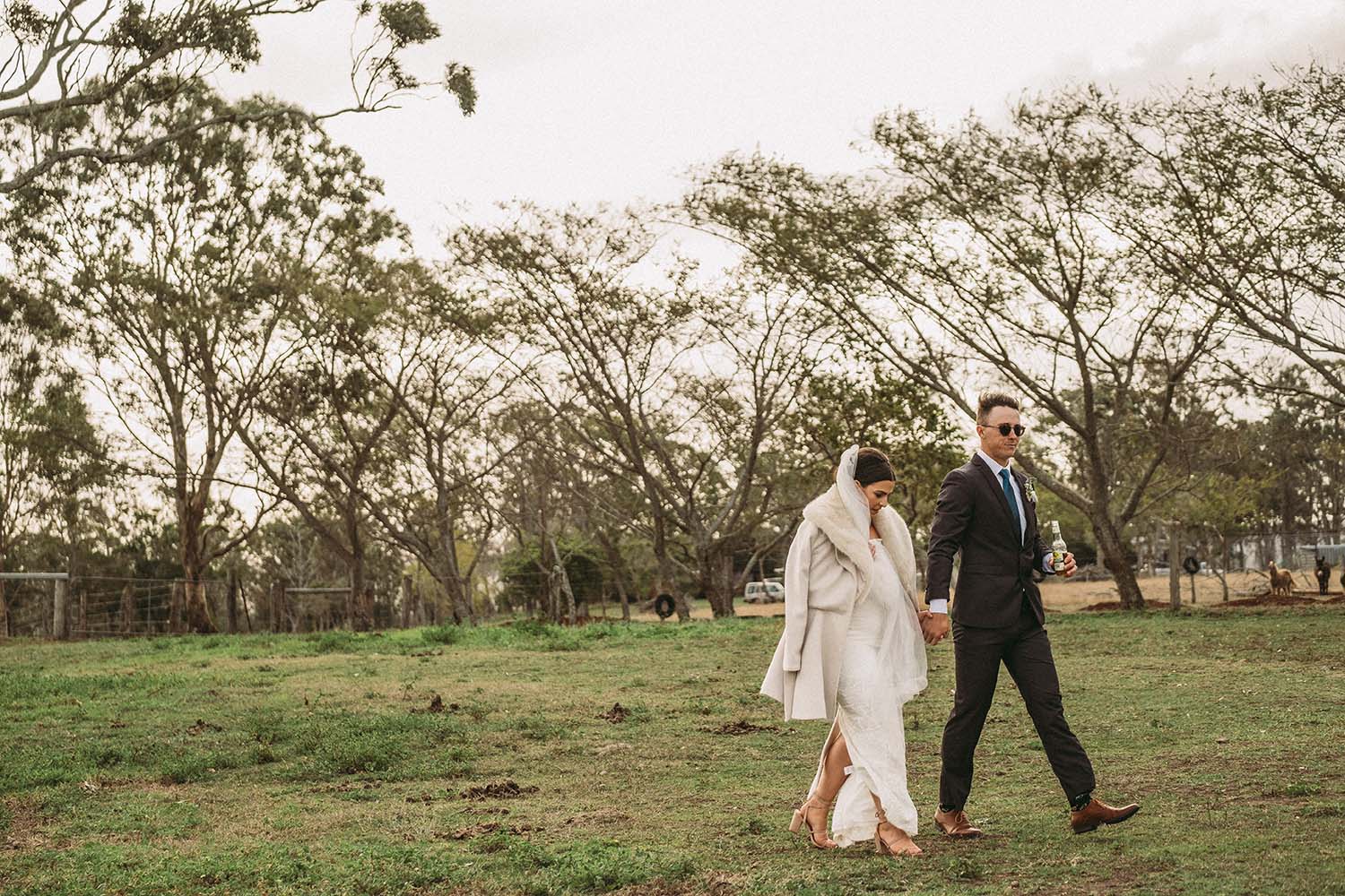 Wedding Photography - Bride and Groom walking