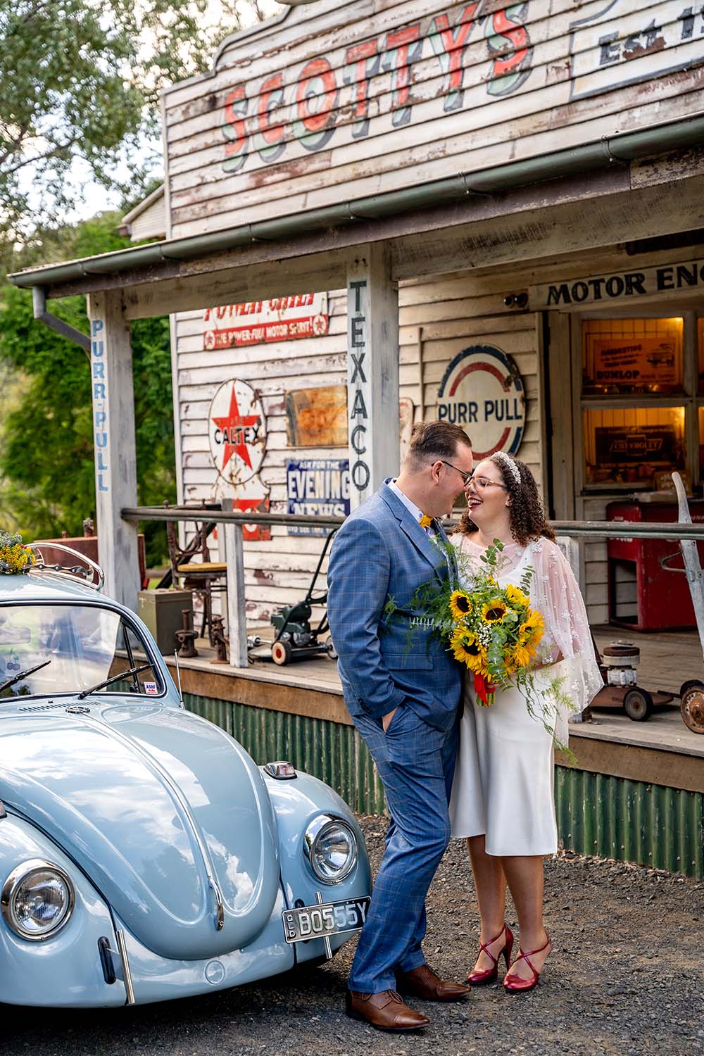 Wedding Photography - Bride and Groom with VW Bug