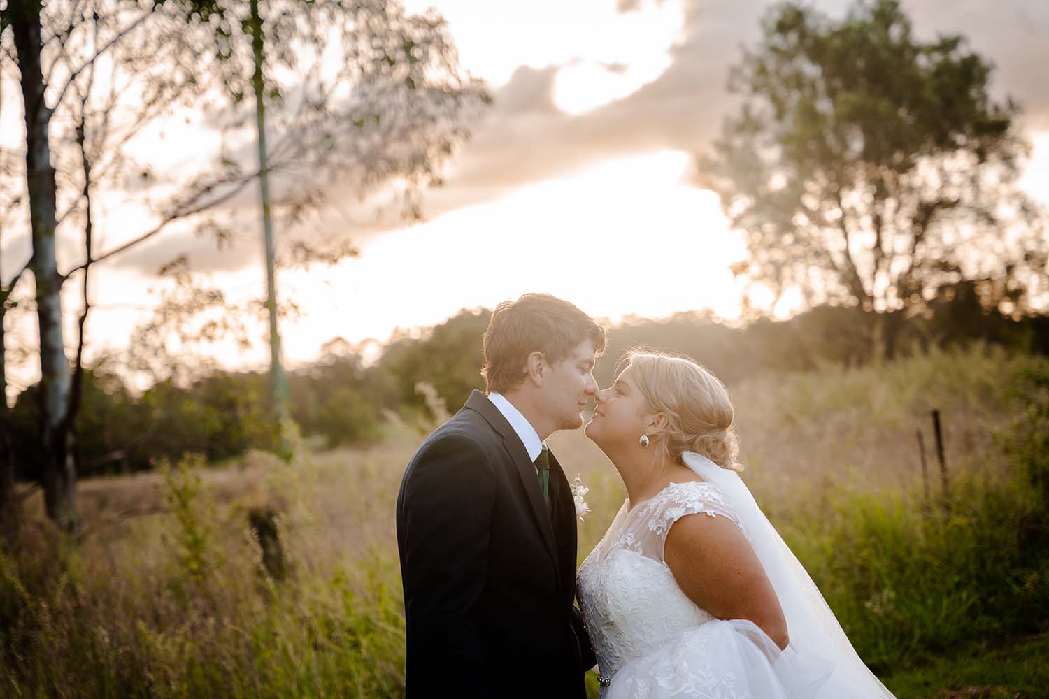 Wedding Photography - bride and groom at sunset