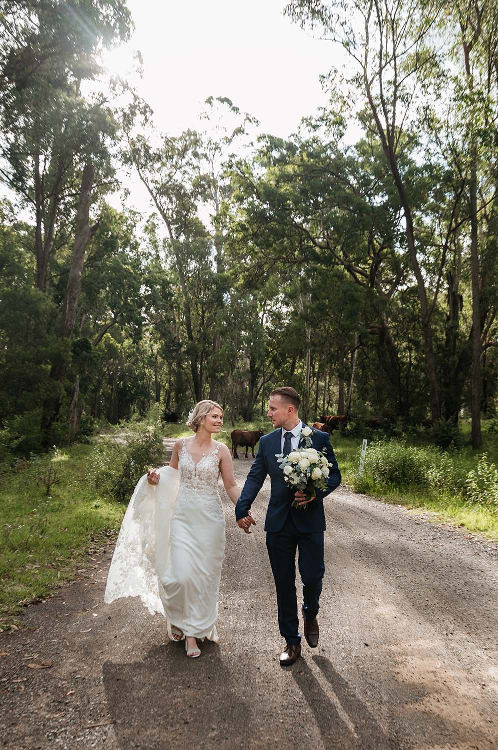 Wedding Photography - bride and groom walking