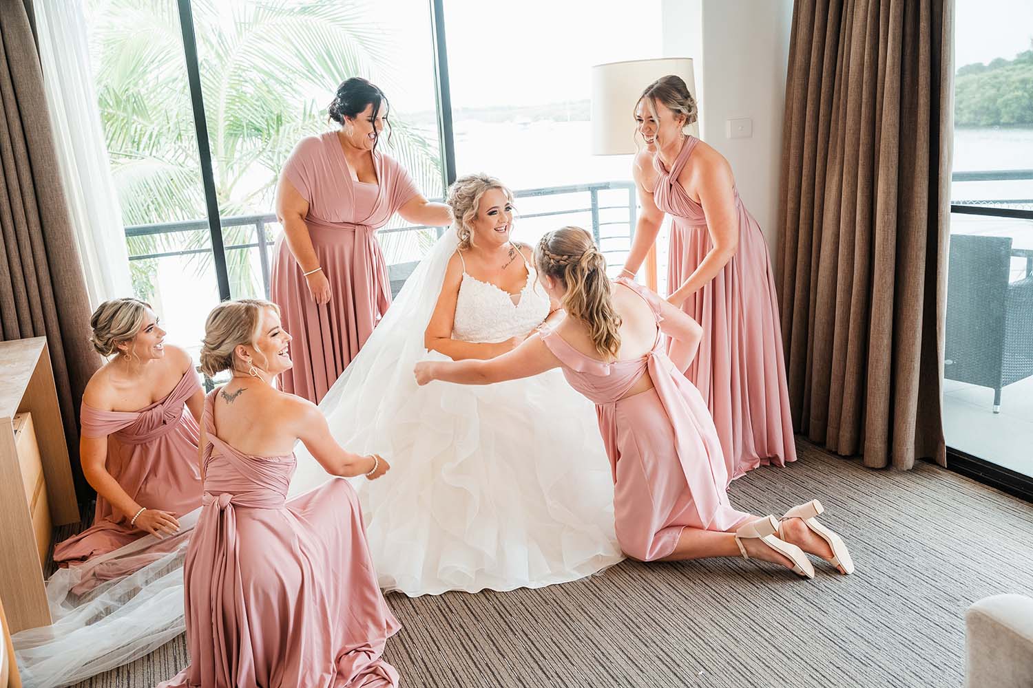Wedding Photography - Bride getting ready with bridesmaids