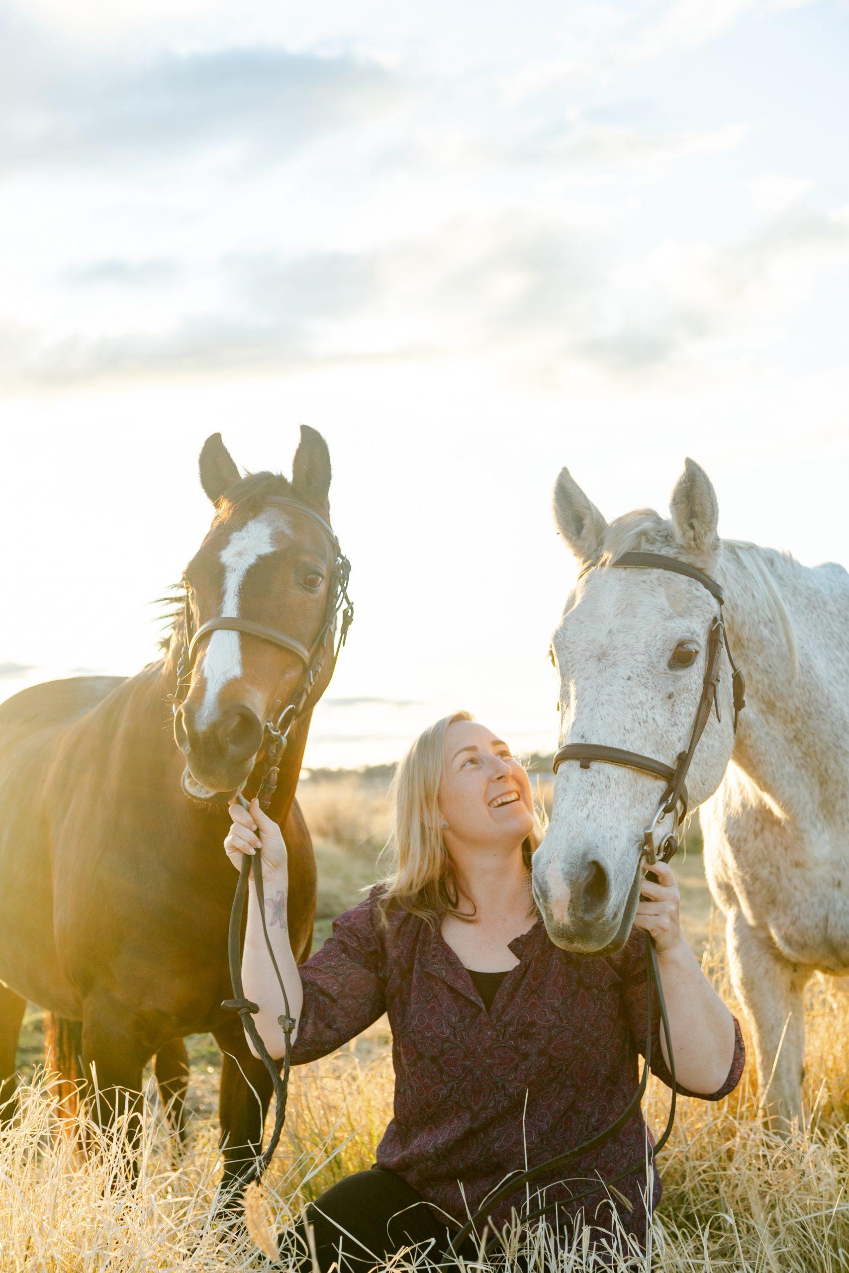Family Photography Toowoomba - Holding two horses