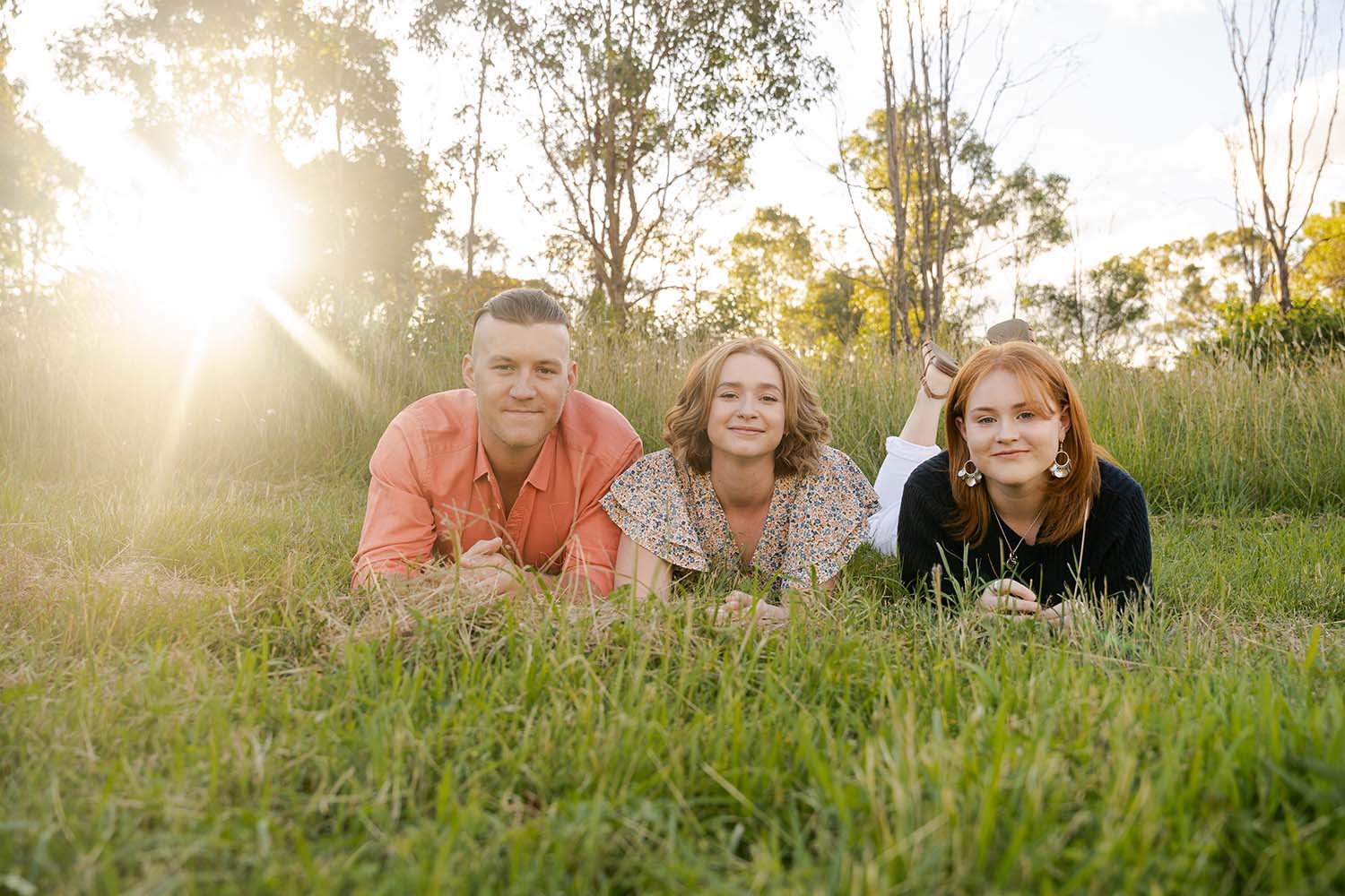 Family Photography Toowoomba - lying in fields