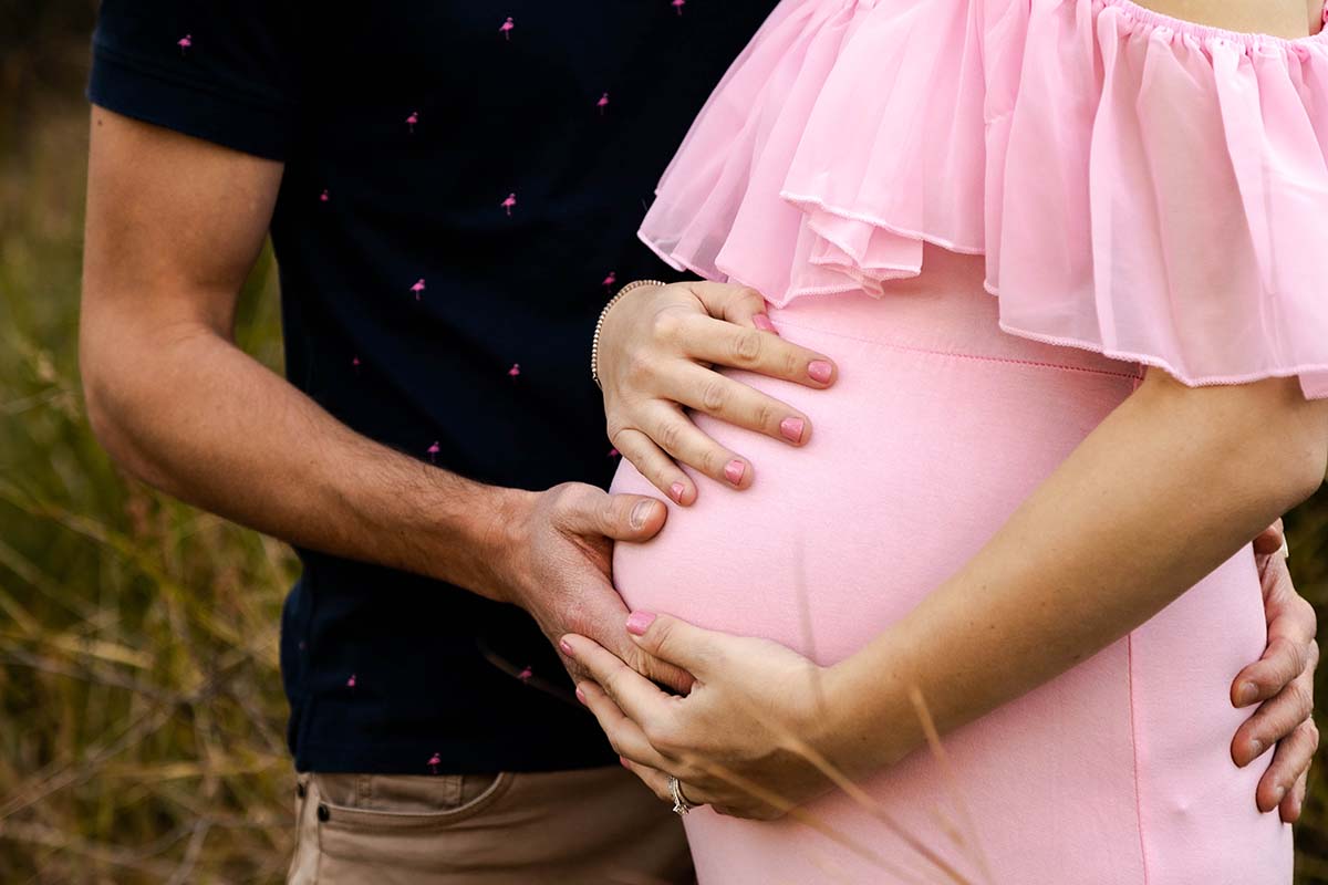 Maternity Shoot Photography - Close up of holding baby bump