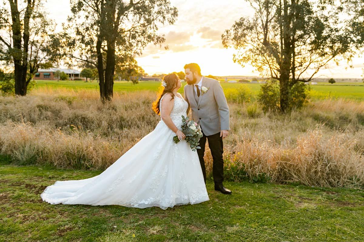 Wedding Photography - Bride and groom at sunset