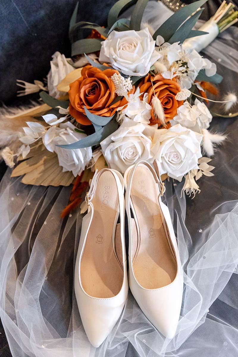 Wedding Photography – Brides shoes and flowers