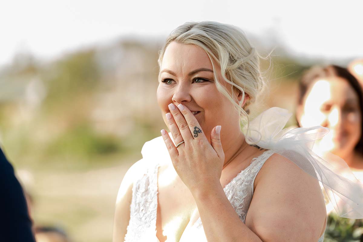Wedding Photography - bride reaction at ceremony