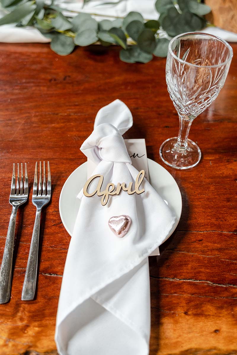 Wedding Photography - reception bridal party table setting