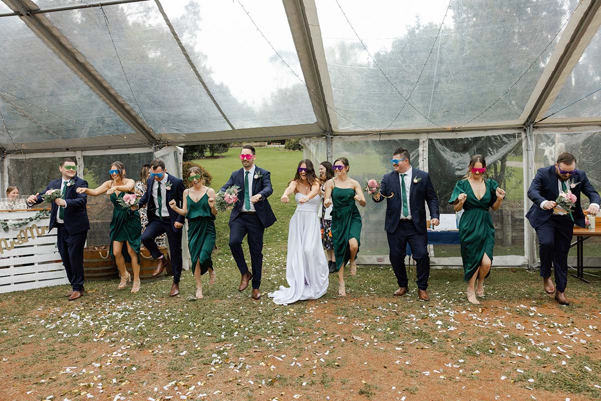 Wedding Photography - bridal party dancing