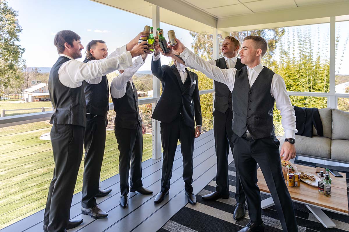 Wedding Photography - groomsmen cheers