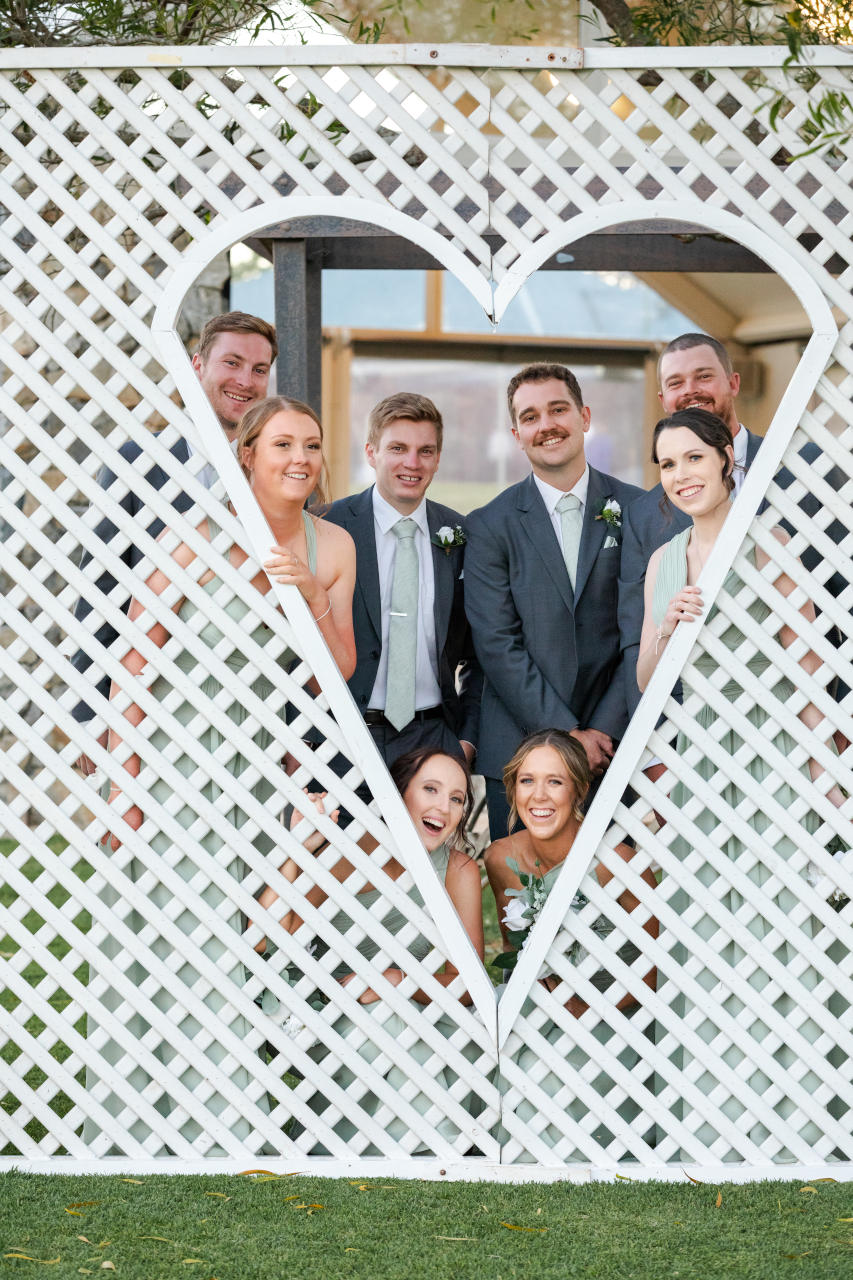 Nick & Aleisha Preston Peak Wedding - Heart shaped Patio Fence