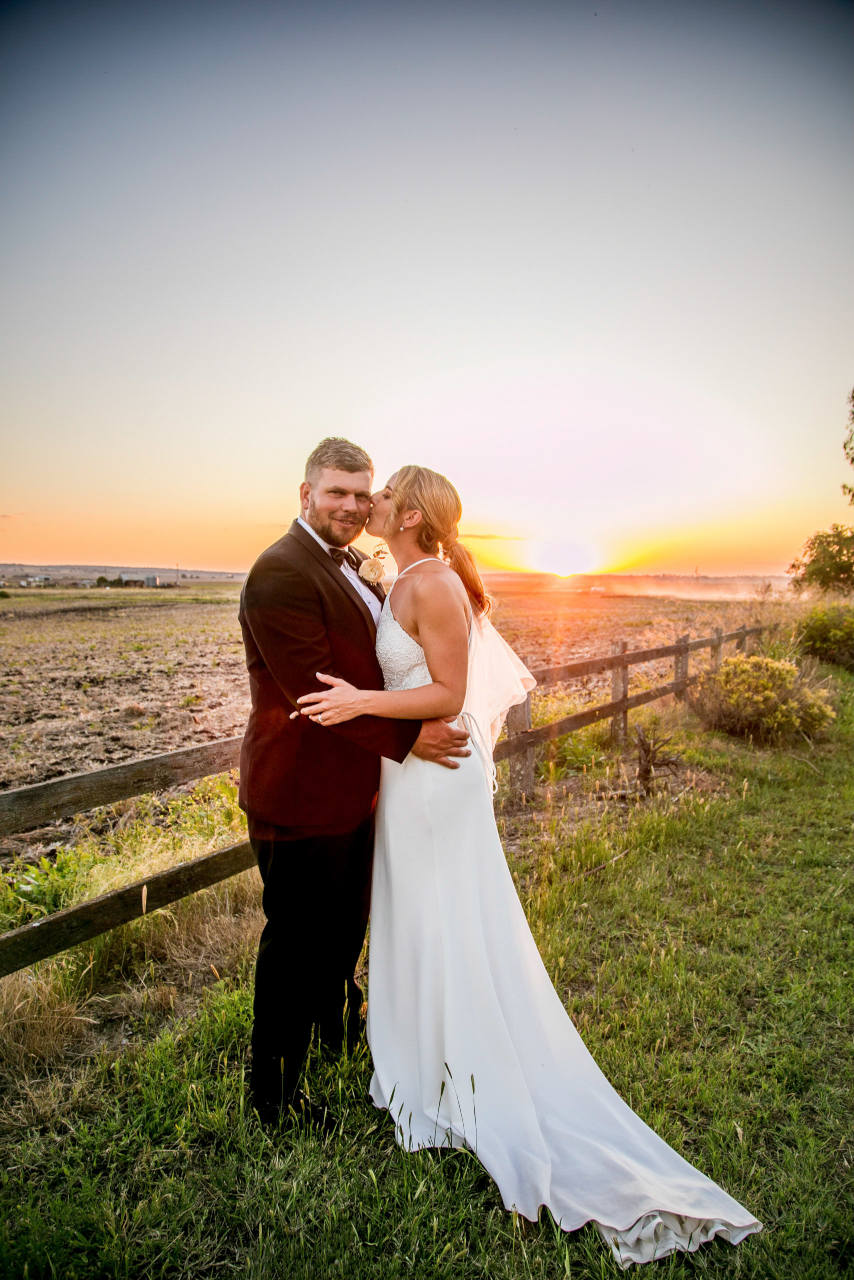 Tim and Natalia Exelby Bride and groom sunset view