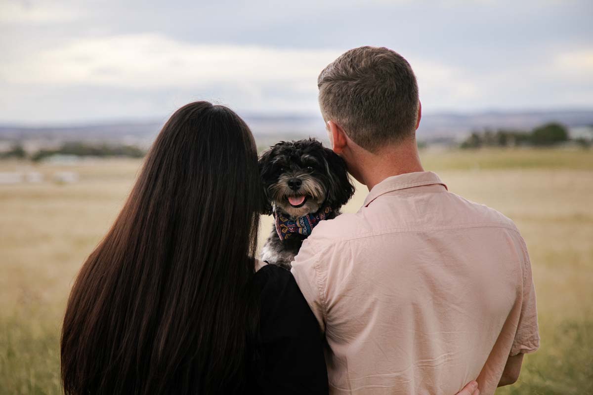 Engagement Photography couple with dog