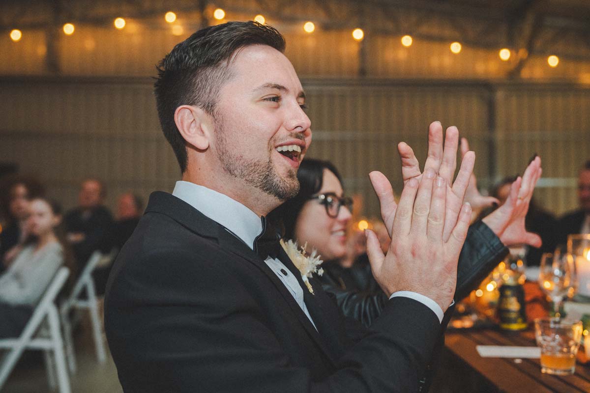 Wedding Photography guests clapping
