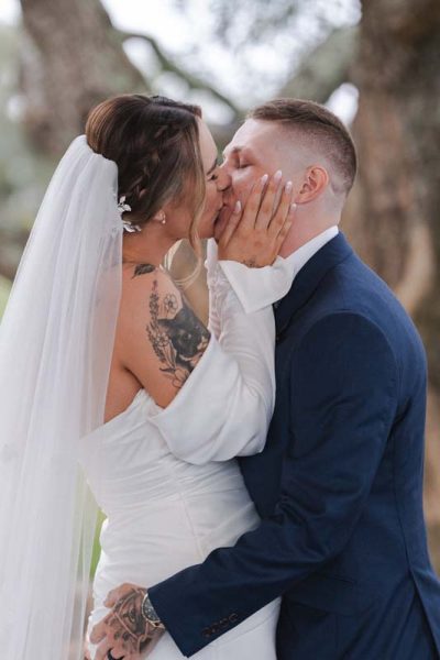 Wedding Photography bride and groom kissing